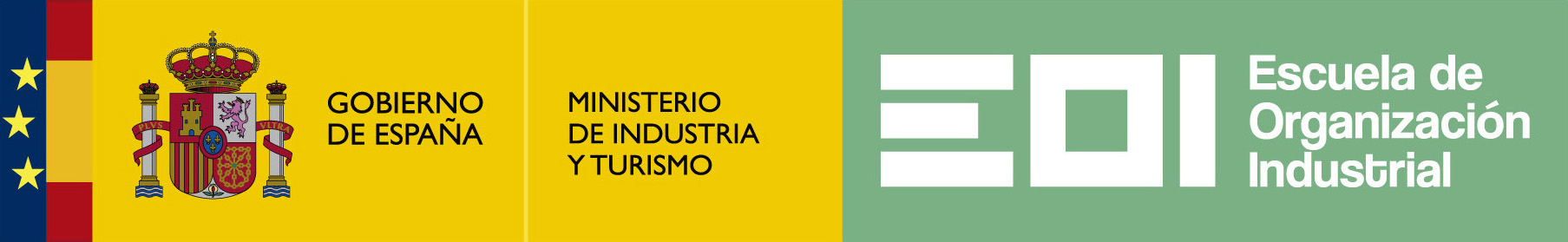Logo Ministerio Industria y Turismo. EOI. Escuela de Organizacion Industrial.