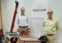 La startup vitoriana que ofrece disruptivas bicicletas estáticas, rodillos de entrenamiento y patinetes eléctricos – Nodium Jesús Deval del Toro y Luis Saracho Rotaeche, junto a su innovador patinete eléctrico